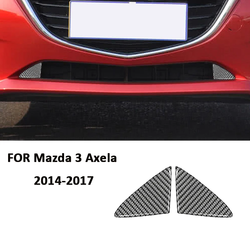 

Углеродное волокно для Mazda 3 Axela 2014-2016, передний бампер автомобиля, треугольная панель, обшивка, крышка, Внешнее украшение, стикеры, аксессуары
