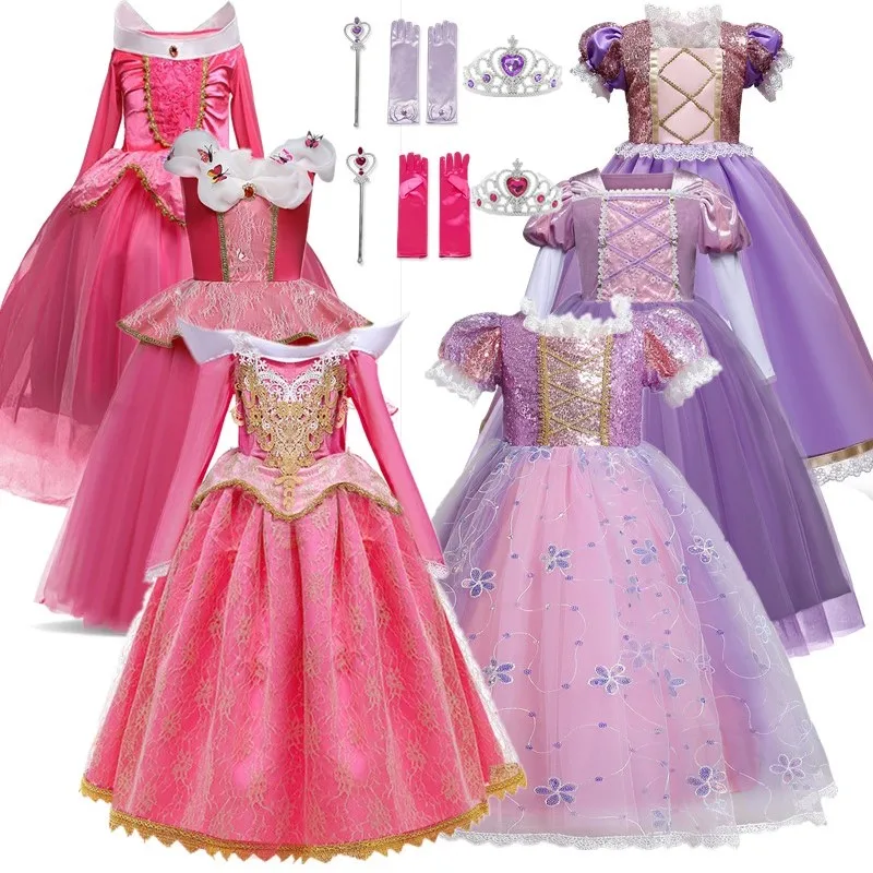 Disfraz de princesa para niña, Disfraces de Halloween para niño, disfraz de princesa para 4, 6, 8 y 10 años, vestido de carnaval para fiesta