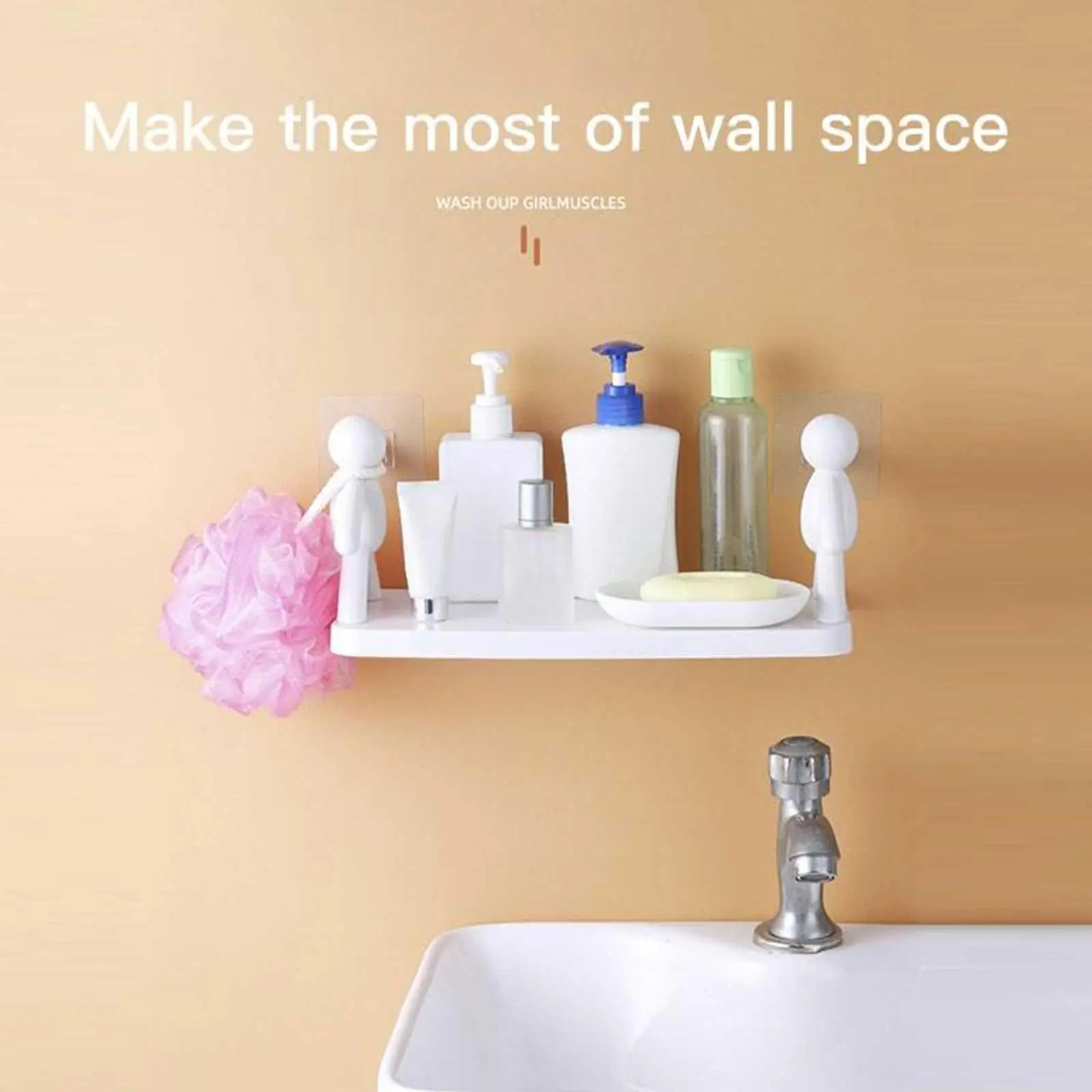 

Wall-hanging Storage Rack Bathroom Shampoo Soap Organizer Storage Spices Home Kitchen Stand 2022 New Holder Decor Jars Rack X6m6