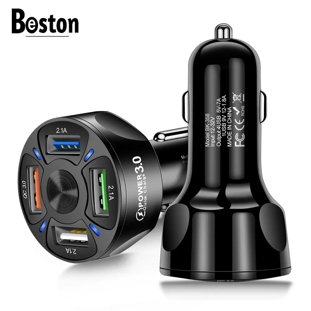 

Автомобильное зарядное устройство для телефона с 4 USB-портами, 66 Вт, зарядное устройство USB для Iphone 11Pro, быстрая зарядка GPS, автомобильное заря...