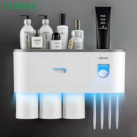 ledfre automatic toothpaste squeezing set wall mounted household non perforated bathroom toothbrush holder lf71013