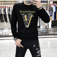 2022 spring and autumn new mens sweater sequin embroidery long sleeved pullover youth top comfortable trendy sweater men