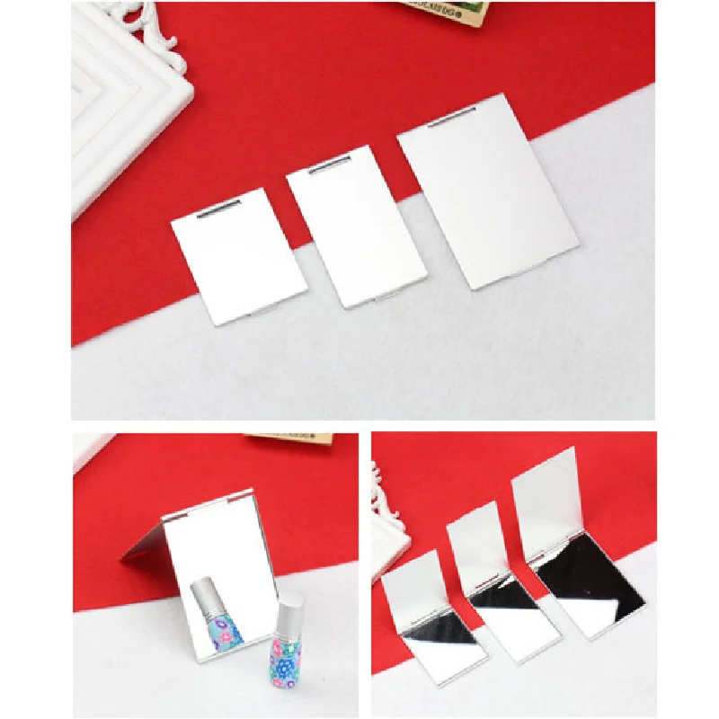 Алюминиевое складное зеркало мини-компактное карманное для макияжа ручное