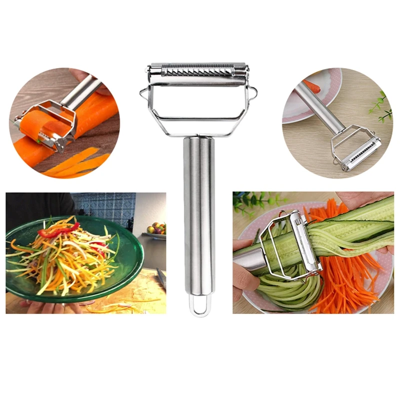 

1 Pcs Stainless Steel Dual Blade Vegetable Peeler Grade Julienne Cutter Fruit Knife Potatoes Carrot Cucumber kitchen Tools