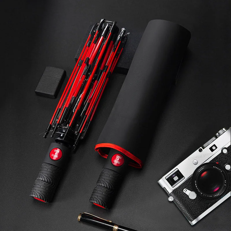 

New Full Automatic Business Umbrella Three Folding Male Female Parasol Umbrella Rain Women Windproof Luxury Umbrella Men