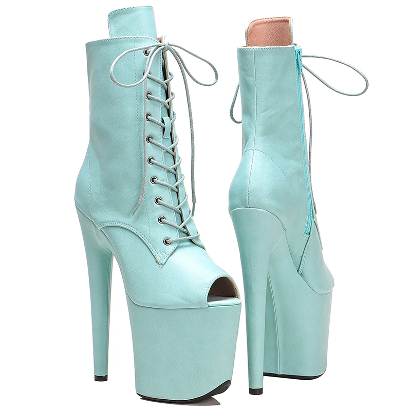 Leecabe  20CM/8inches  PU upper Pole dancing shoes High Heel platform Pole Dance boot