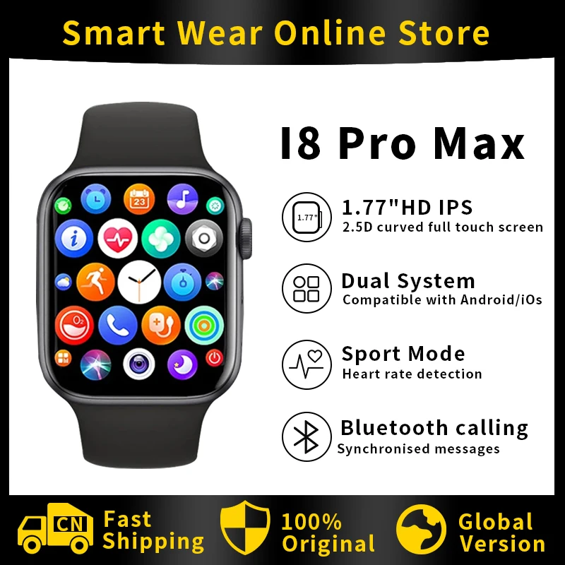 

Smart Watch I8 Pro Max Answer Call Sport Fitness Tracker Custom Dial Smartwatch Men Women Gift for Apple Phone PK IWO 27 X8 T5