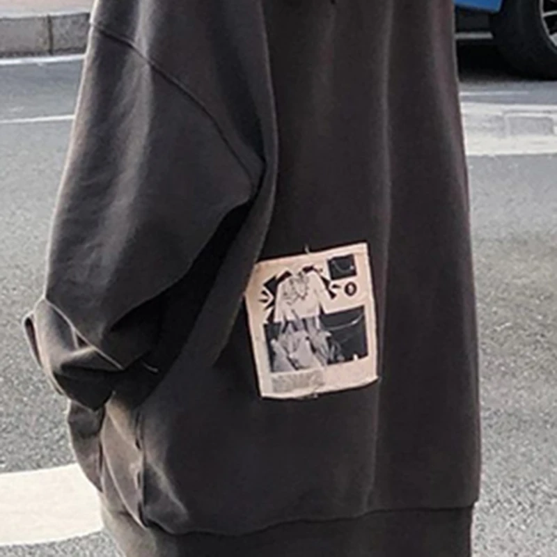 

Dark Gray Casual Female Sweatshirts Winter Zip-up O-neck Loose Streetwear Fashion Office Lady Chic Basic Women's Hoodies