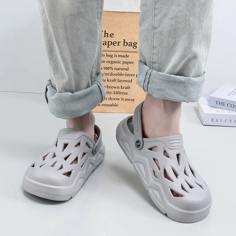

36-45 Womens Mules & Clogs Female Sandals Summer Flat Heel Solid Soft Sole Couple Beach Slippers Ladies Garden Shoe Hw18