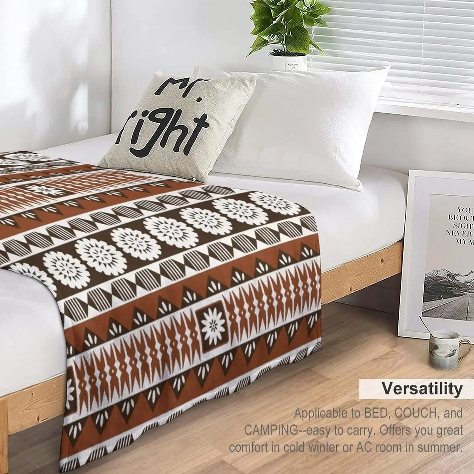 Fijian Masi 2/Neutrals Throw Blanket Свободные термоодеяла и пледы Роскошные одеяла