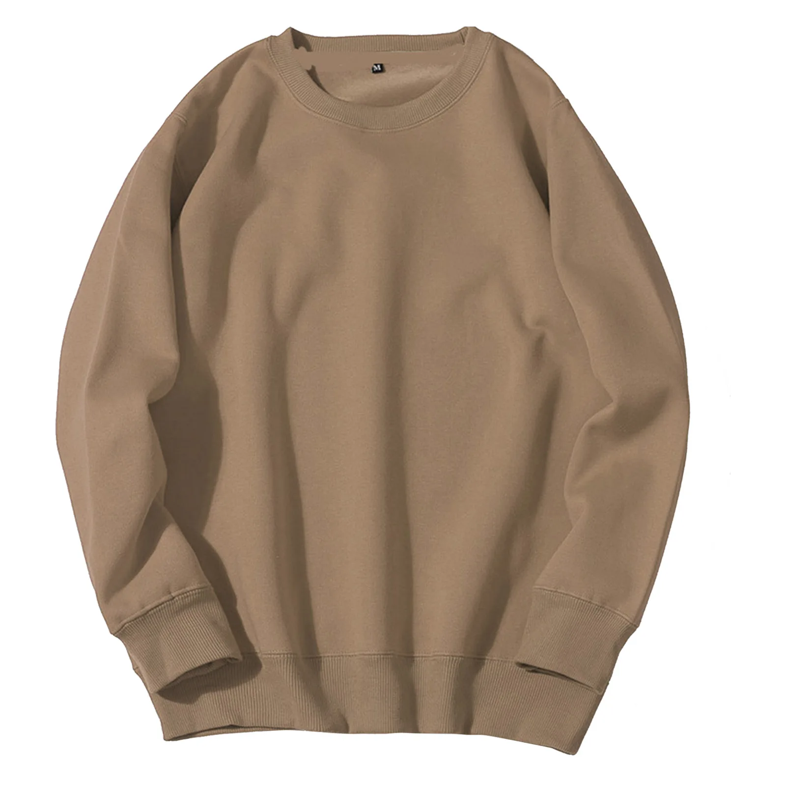 

Свободный пуловер для мужчин и женщин, свитшот, Модный повседневный однотонный пуловер унисекс с длинным рукавом и круглым вырезом, пуловер для бега, топы