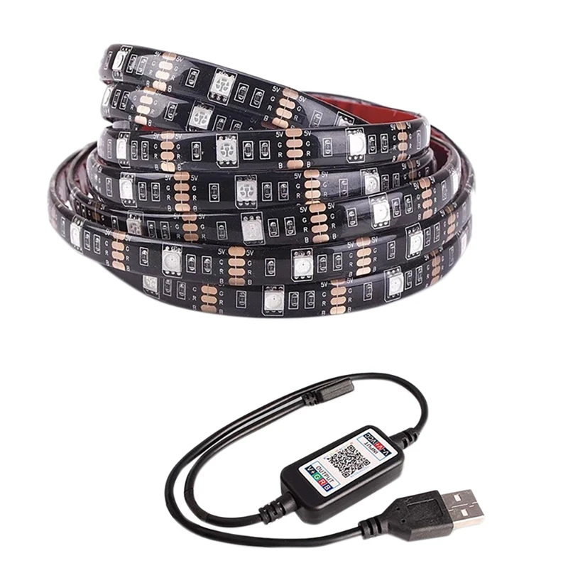 

Светодиодная подсветка не является водонепроницаемой 505050rgb цветной Bluetooth 5V гибкий световой ремень для спальни декоративный световой ремен...