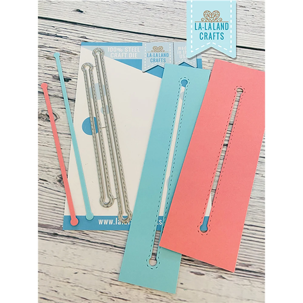 

2022 New Long Stitched Slots Metal Cutting Dies Scrapbook Diary Decoration Embossing Template Diy Gift Card Handmade Craft Molds