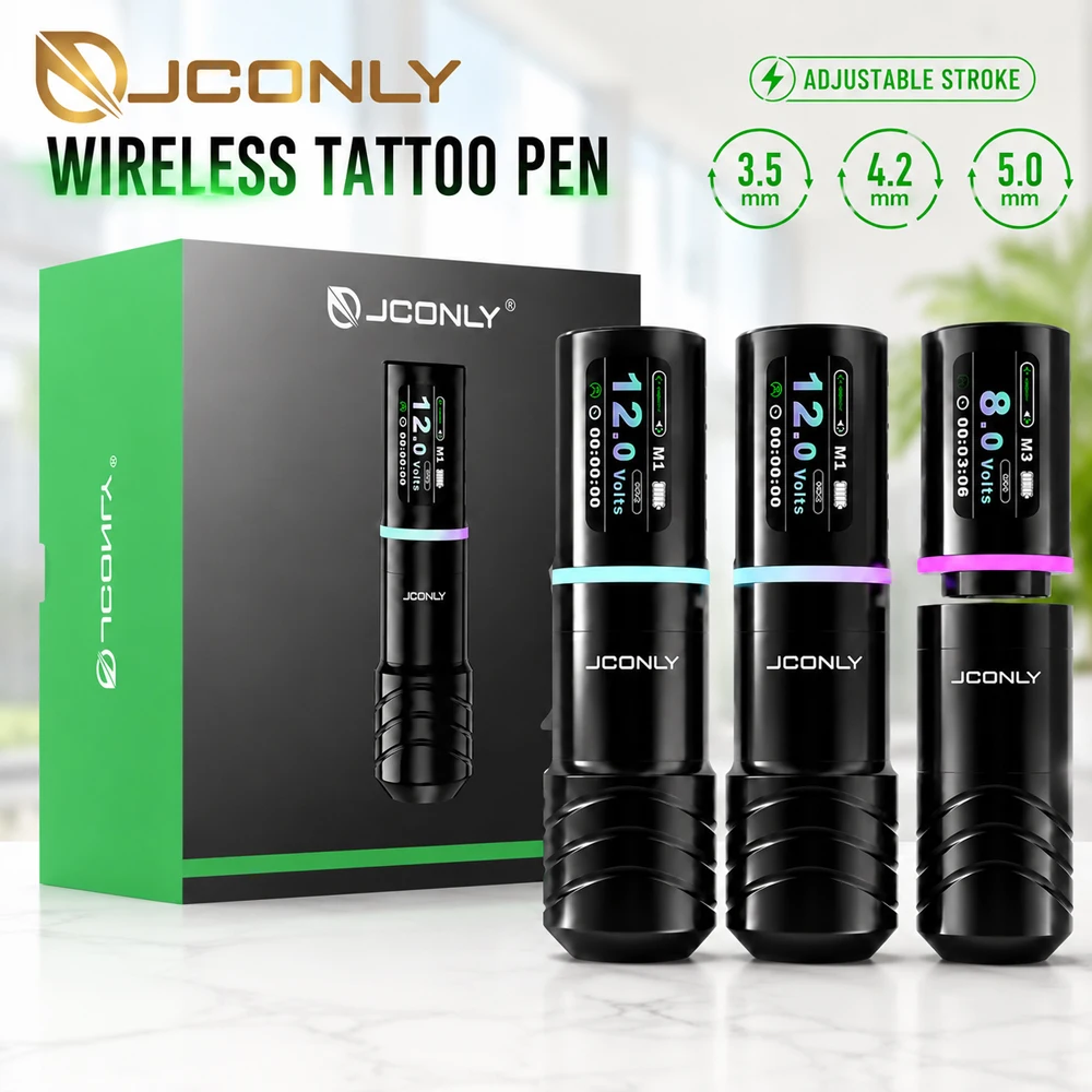 Фото Беспроводная тату-машинка JCONLY Epoch R4 с ходом иглы 3.5/4.2/5.0 мм, 2 аккумулятора по 1800 мАч, беспроводная тату-машинка для боди-арта №2