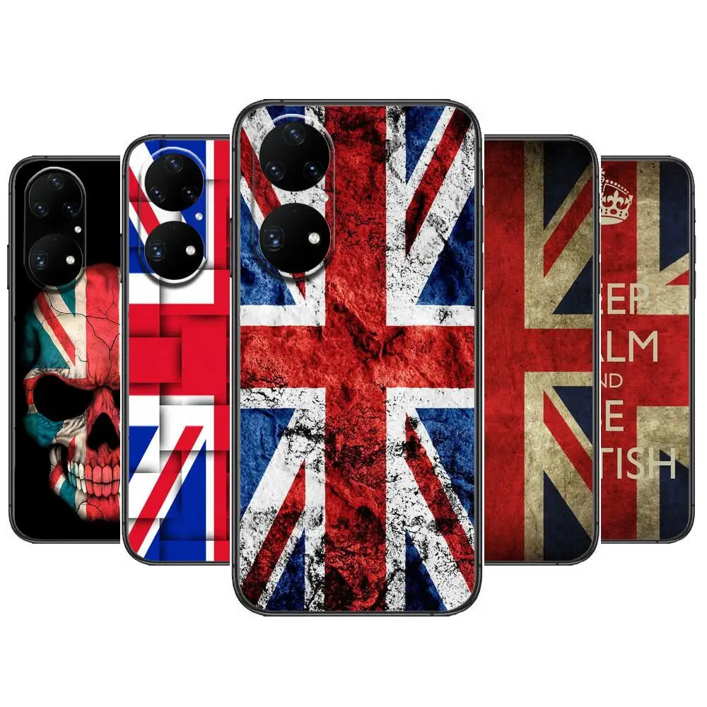 

England British Uk Union Jack Flag Phone Case For Huawei p50 P40 p30 P20 10 9 8 Lite E Pro Plus Black Etui Coque Painting Hoesje