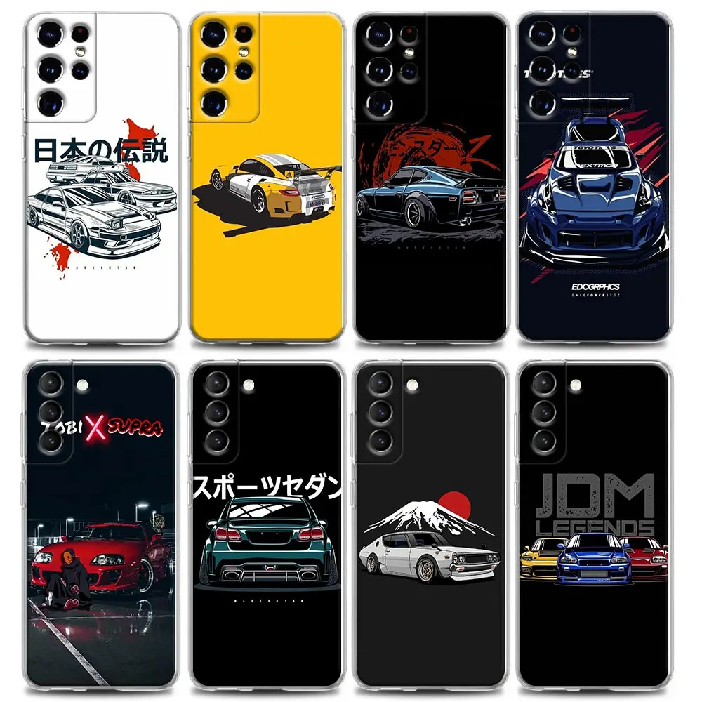 

Clear Phone Case for Samsung S9 S10 4G S10e S20 S21 Plus Ultra FE 5G M51 M31 S M21 Soft Silicone Janpan Sports Car JDM Drift