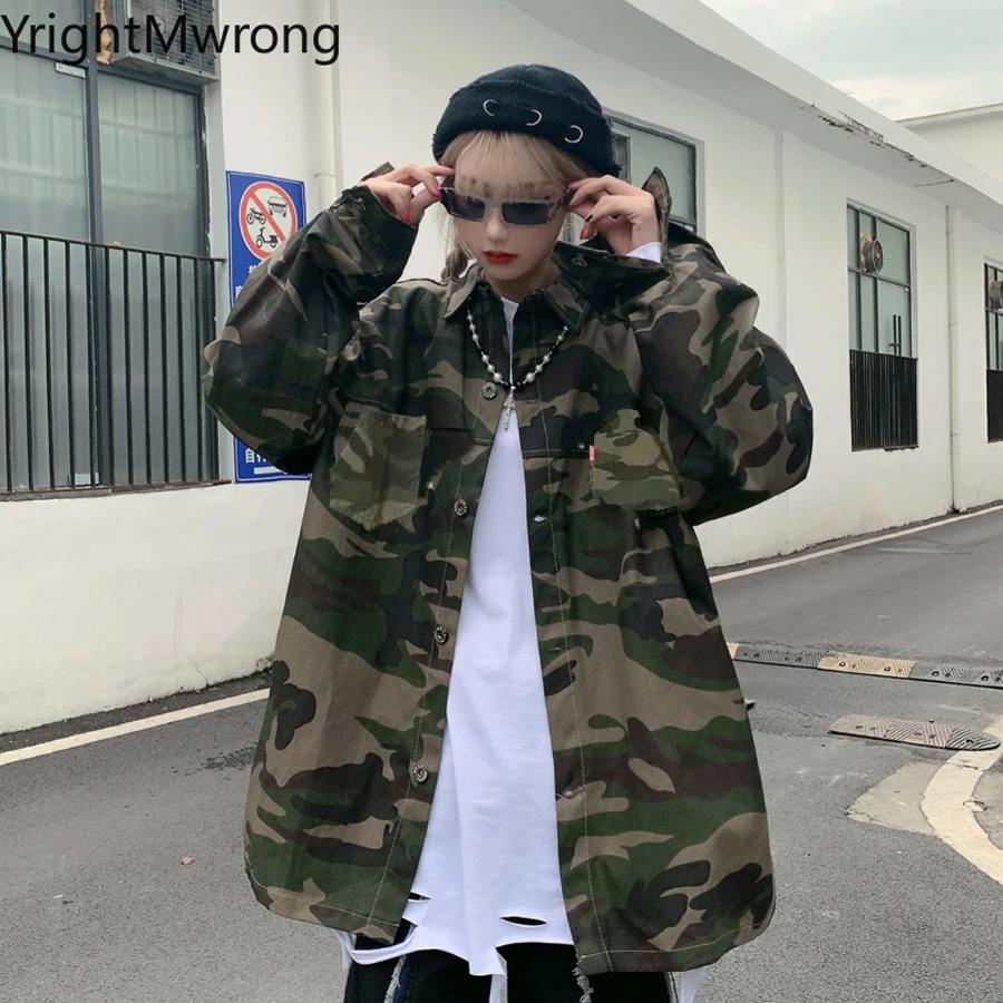 Куртка камуфляжная на пуговицах для мужчин и женщин уличная модная Свободная