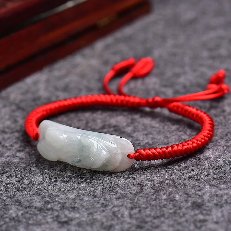 

Natural Emerald Pixiu Beads Bracelet Adjustable Bangle Charm Jewellery Fashion Accessories Diy Hand-carved Luck Amulet