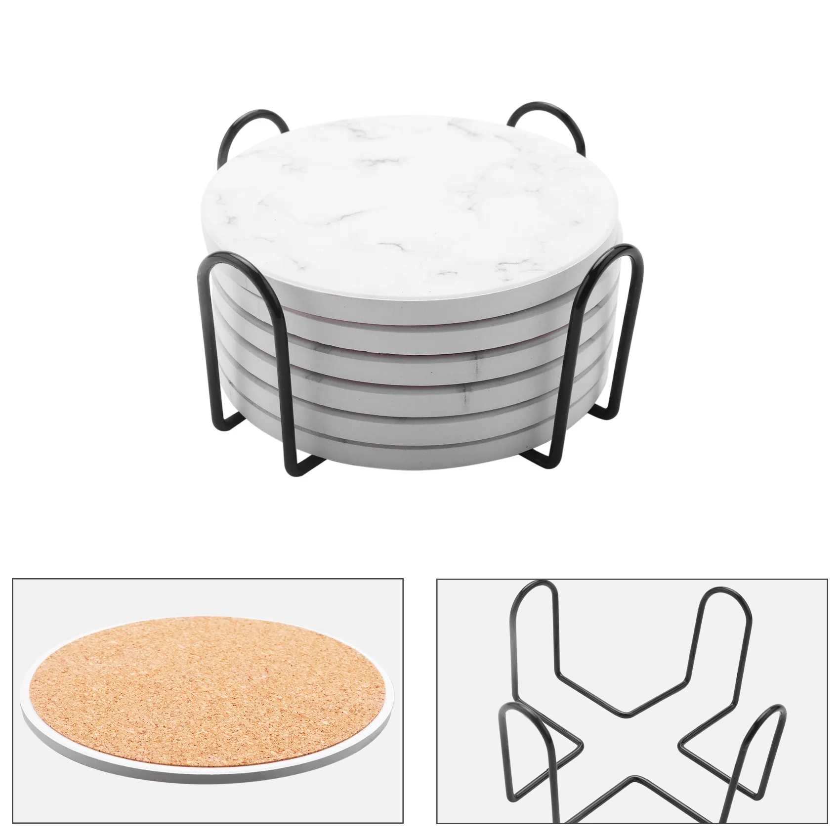 Абсорбирующие подставки для под напитки с держателем набор из 6 шт. кружки в