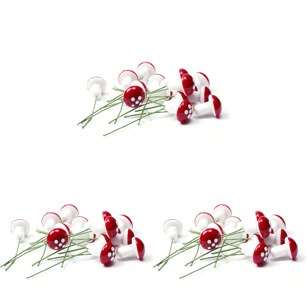 

60 Mini Mushroom for Garden Ornament Flower Pots Bonsai Landscape Decor (Red)