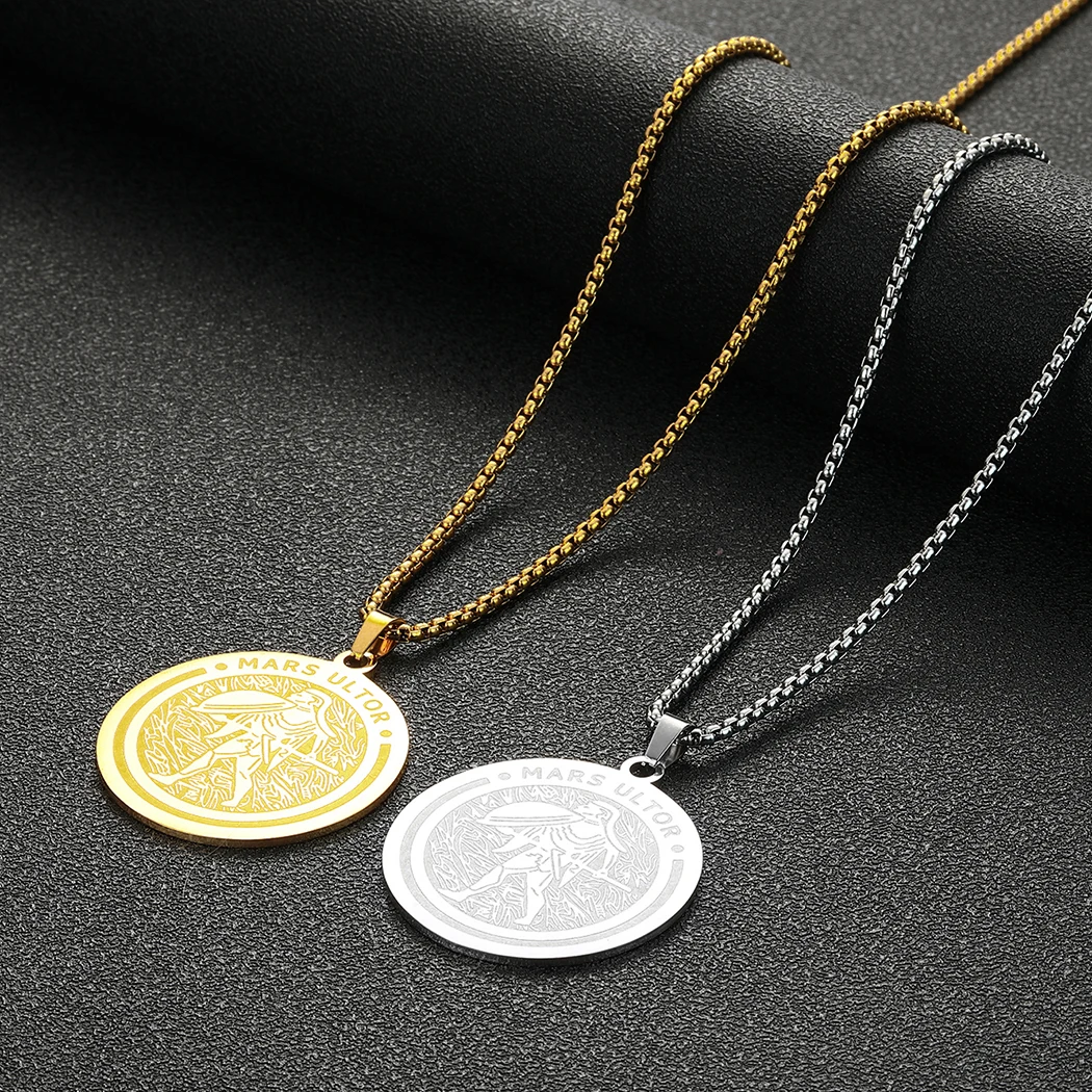

Man Stainless Steel Pendant Gold Plated Necklace With Unisex