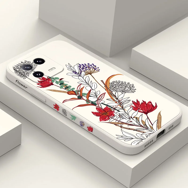 

Bright Bouquet Phone Case For Xiaomi Mi 13 12 12T 12S 11 11T Ultra 10 10T 9 9T 9SE 8 Pro Lite 5G Liquid Silicone Cover