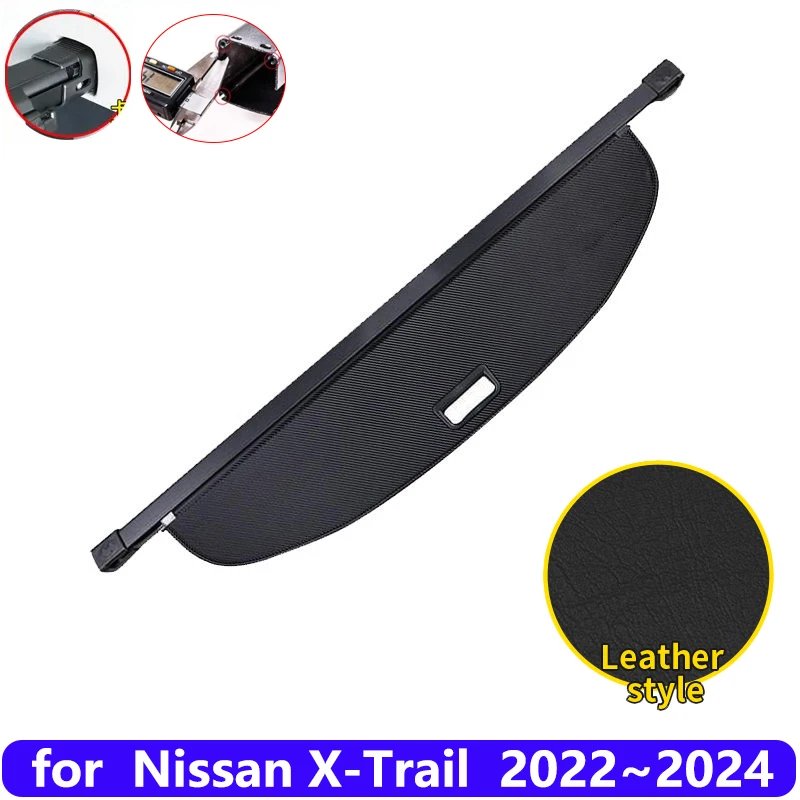 

Занавеска в багажник автомобиля для Nissan X Trail 2023 T33 2022 2024, автомобильные чехлы на багажник, задняя штора, выдвижные аксессуары для защиты от подглядывания