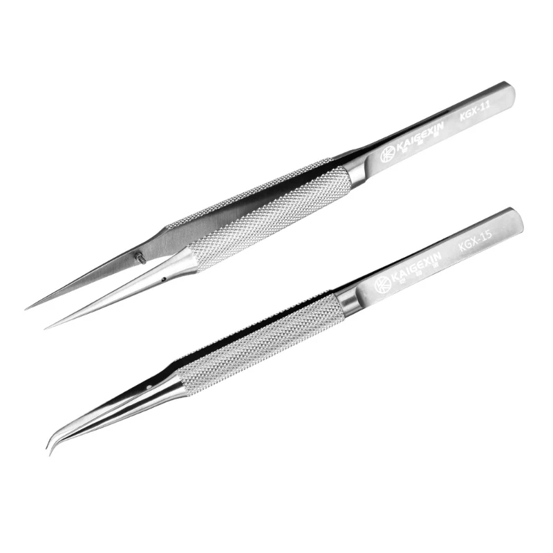 

Precision Alloy Tweezers Fly Line Fingerprint Forceps Clips 0.15mm Tip