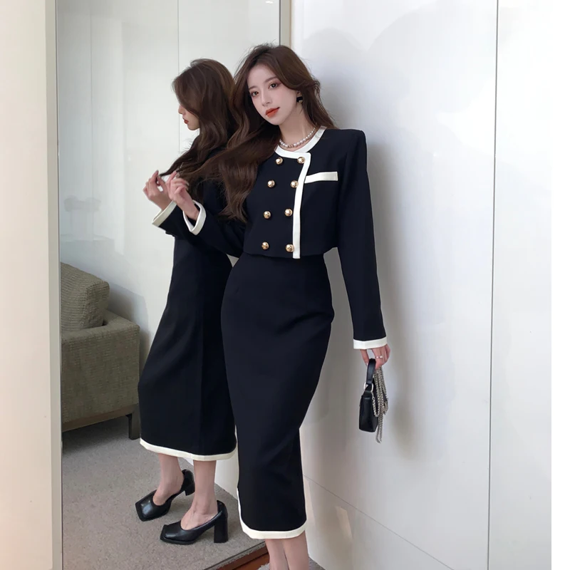 Женская короткая куртка в французском стиле 2024 осень и зима элегантный офисный