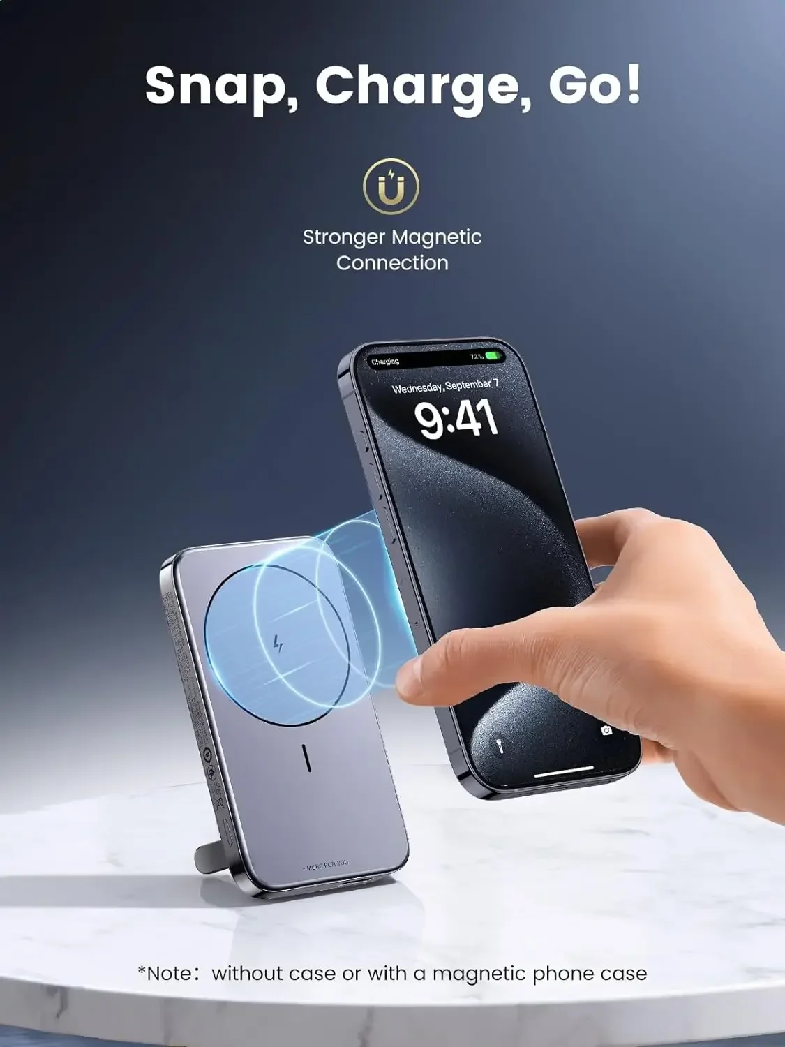 UGREEN 10000 мАч Магнитный аккумулятор Power Bank 3 порта Складное беспроводное