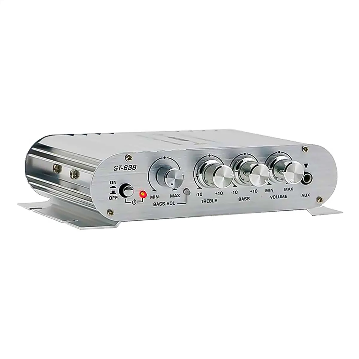 Фото (DT93) ST-838 Hi-Fi 2.1-канальный усилитель мощности 80Вт x 2, стереоусилитель басового звука с выходом на сабвуфер, домашний аудиоусилитель, белый №3