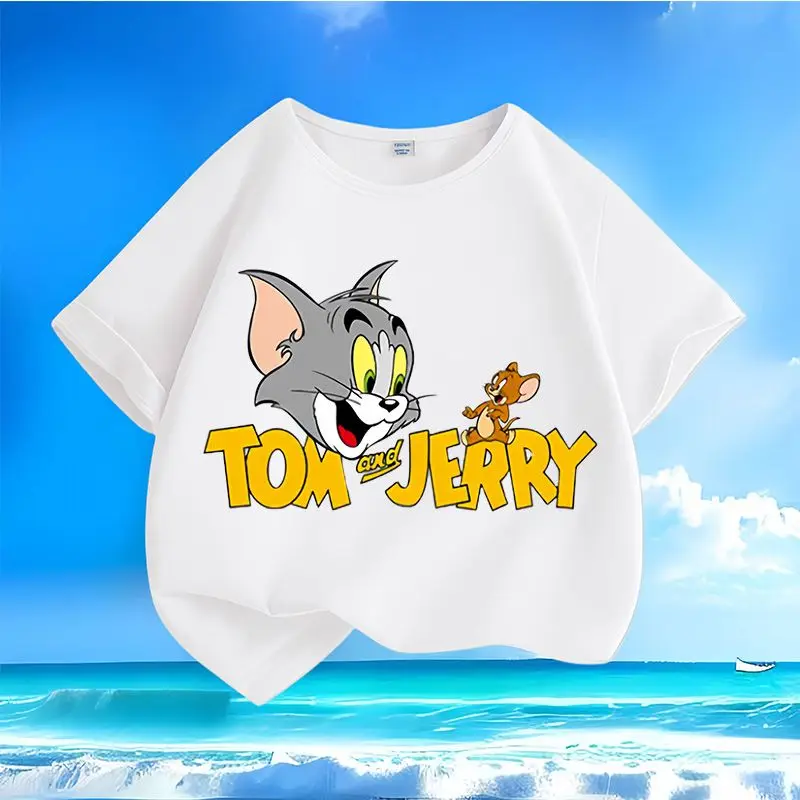 Детская Футболка Tom &amp Jerry Для Мальчиков Хлопковая Уличная Одежда Летний Топ С