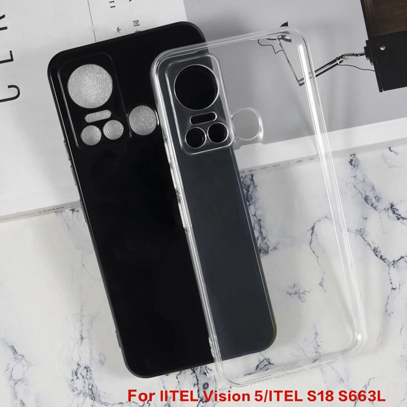 

Anti-knock Soft Black TPU Phone Case For ITEL Vision 5 Funda Protectie Shell Skin For Capa ITEL S18 S663L 6.6"Silicone Caso Etui