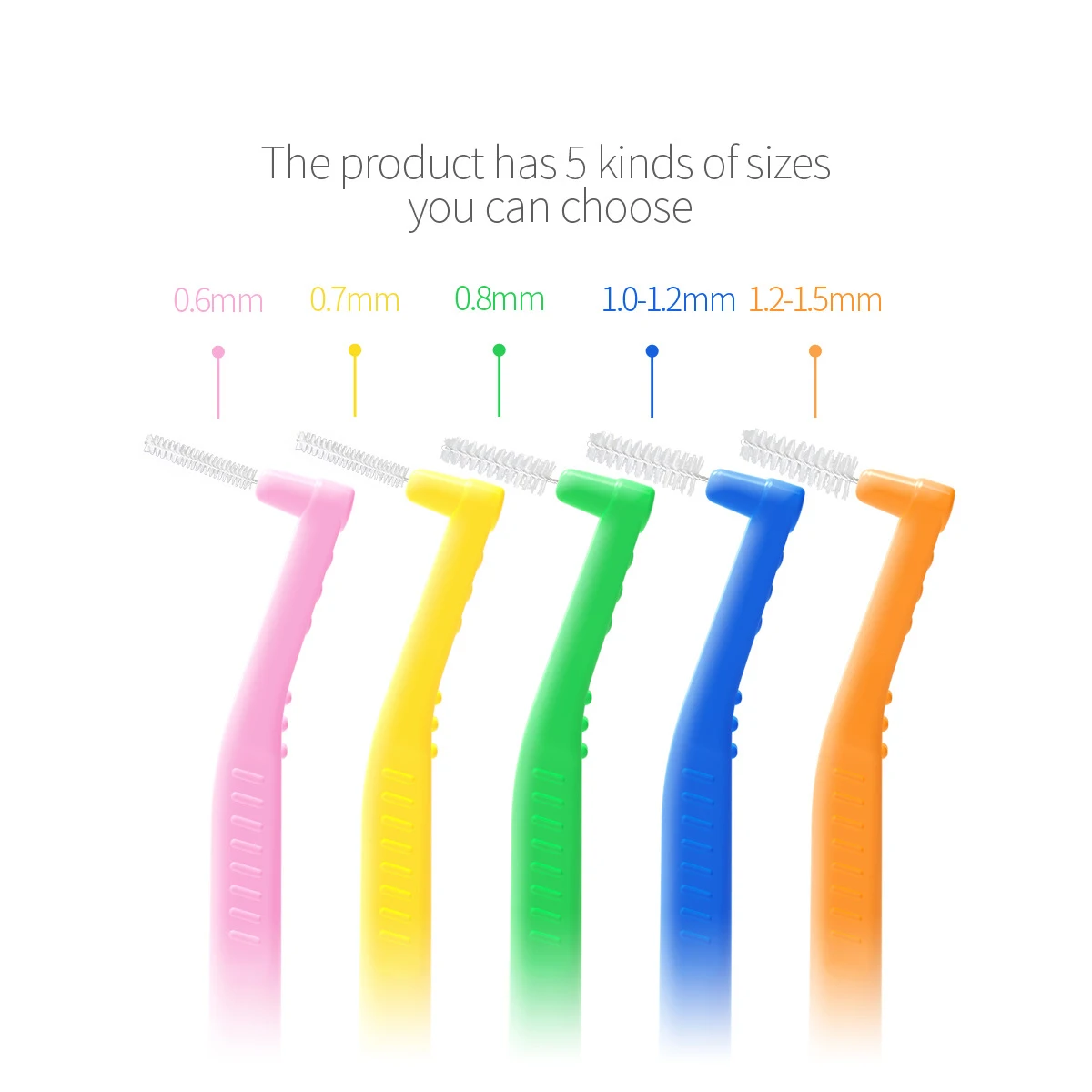 

10 L-shaped Adult Interdental Brush Dental Oral Tepe Ultra-fine Soft Bristles Cleaning Gap Long Models