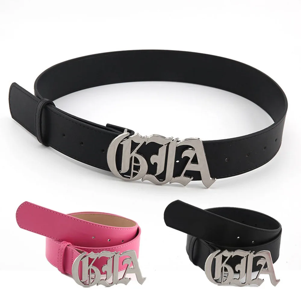 

Belt Woman Waist Strap PU Leather Silver Metal Buckle Jeans Pants Decorative Waistband Casual Solid Color Straps Fashion 1PCS