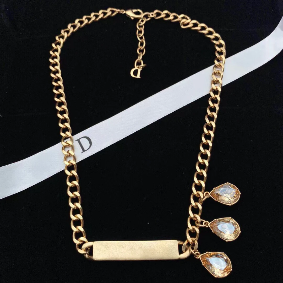 

High quality necklace, best selling jewelry in 2022, brass material vintage zircon pendant high quality girl women's neck chain