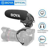 boya by bm3030 on camera super cardioid shotgun microphone with 3 5mm input for universal dslr cameras video audio recorders