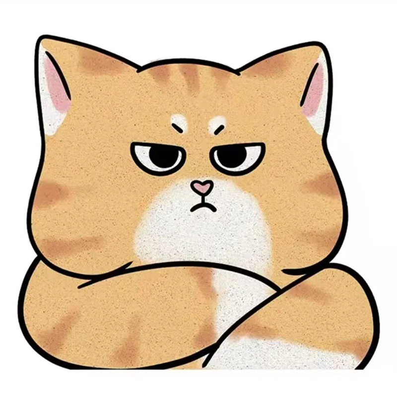 

Cartoon Fat Cat Doormat Sand Scraping Dust Door Entrance Doormat Hallway Bath Non-slip Rug Dust Removal Carpet Wire Loop Footpad