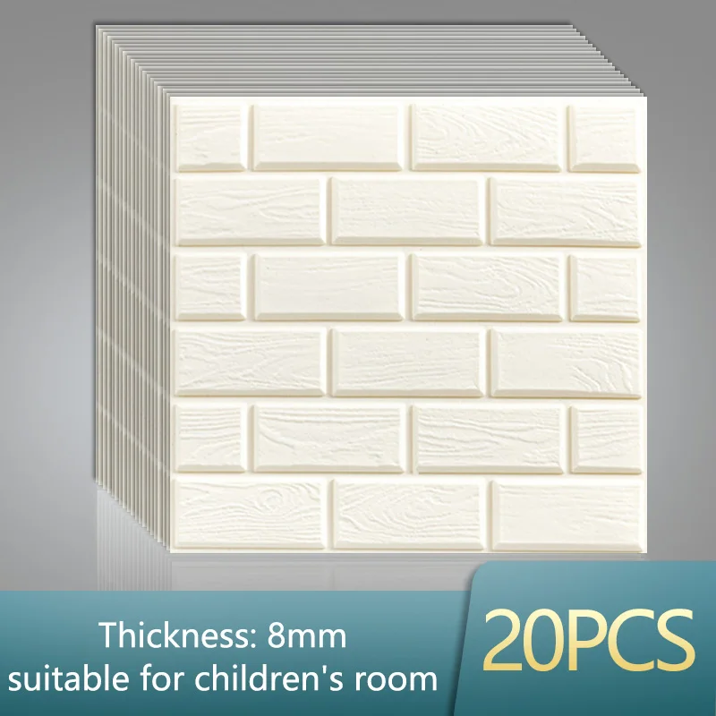 

3D Wall Stickers Foam Brick Self Adhesive Wallpaper Waterproof Panels Living Room Bedroom Kids Bathroom Home Decor Kitchen TV
