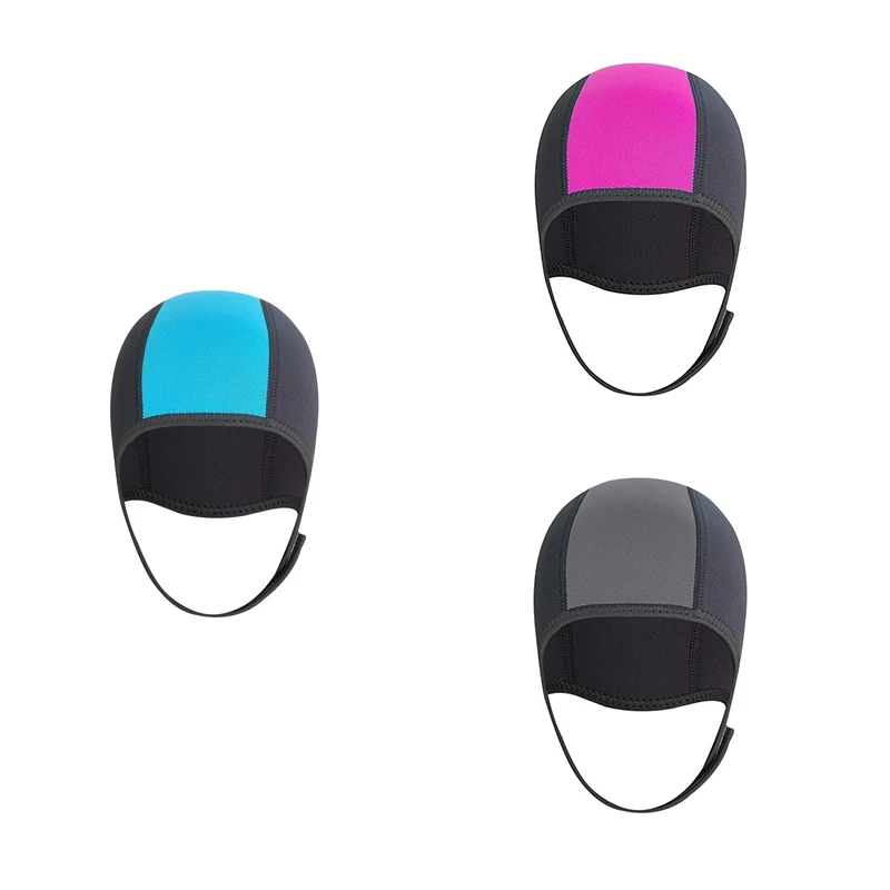 

Thermal Swimming Cap Thermal Wetsuit Hood Cap Swim Caps With Chin Straps,Scuba Swimming Caps Blue