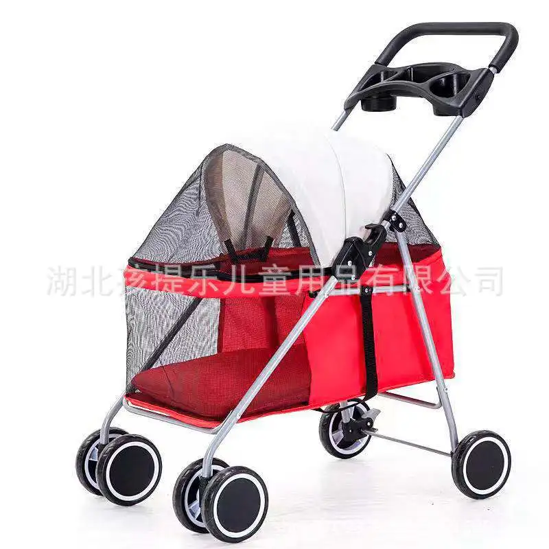 Outdoor Portable Folding Pet Trolley Car Dog Cat Mouse Rabbit Small Light Car Dog and Cat Carrier images - 6