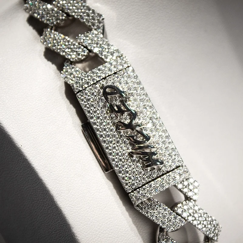 Изготовленная на заказ с именной пряжкой 18 мм стерлинговое серебро 925 пробы