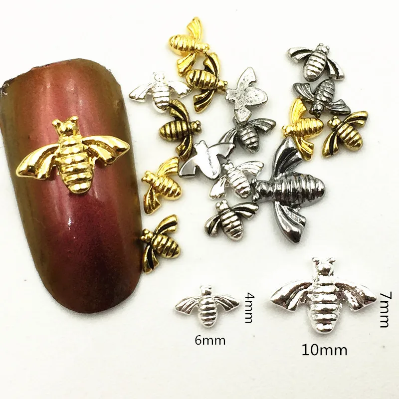 New Japanese Nail Jewelry Retro Metal Mini Cute Bee Punk Style Nail Jewelry Nail Stickers