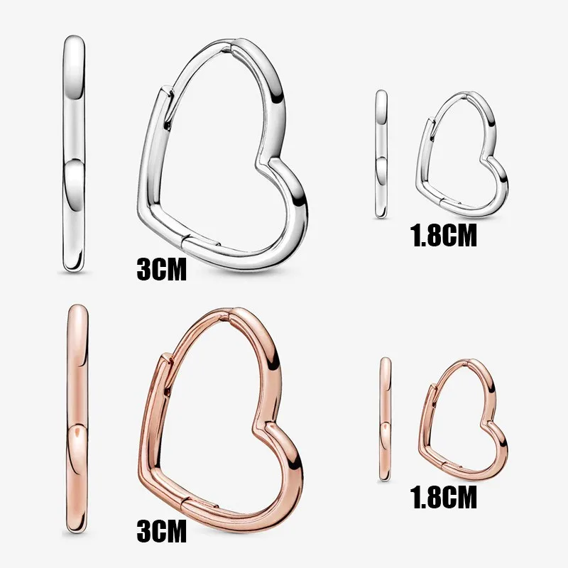 

Authentic S925 Sterling Silver Playful Love Asymmetric Earrings Women's Fashion Silver Earrings Jewelry Gifts