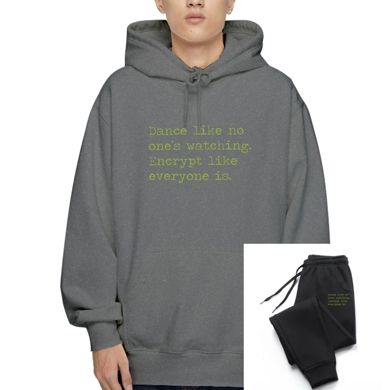 

Dancing and Encrypting Man's Hoody Linux Operating System Tux Penguin Crewneck Hoody 100% Cotton Hoody Humor Birthday Gifts