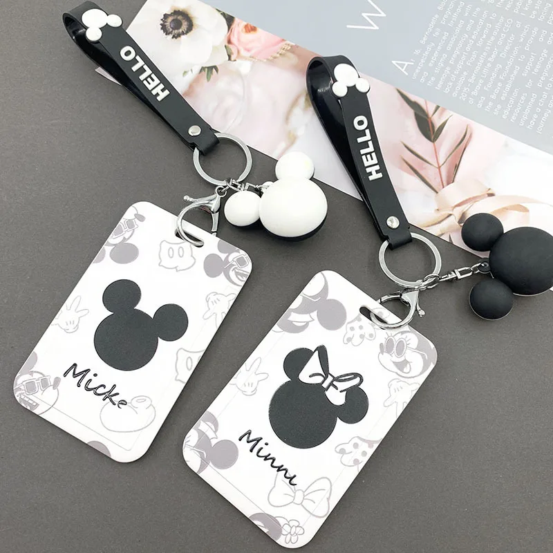 

Disney Cards Covers Mickey Mouse Mickey Minnie Cards Covers Work Name Card Holders spotify premium ID Badge Lanyard Card Holder