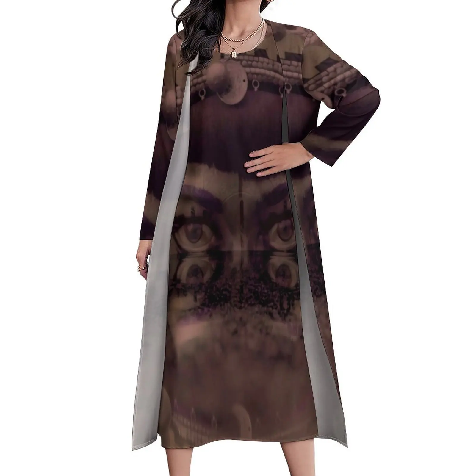

Jibaro Face Dress Love Death Robots Cute Maxi Dress Fashion Bohemia Long Dresses Spring Long Sleeve Design Clothing Big Size 4XL