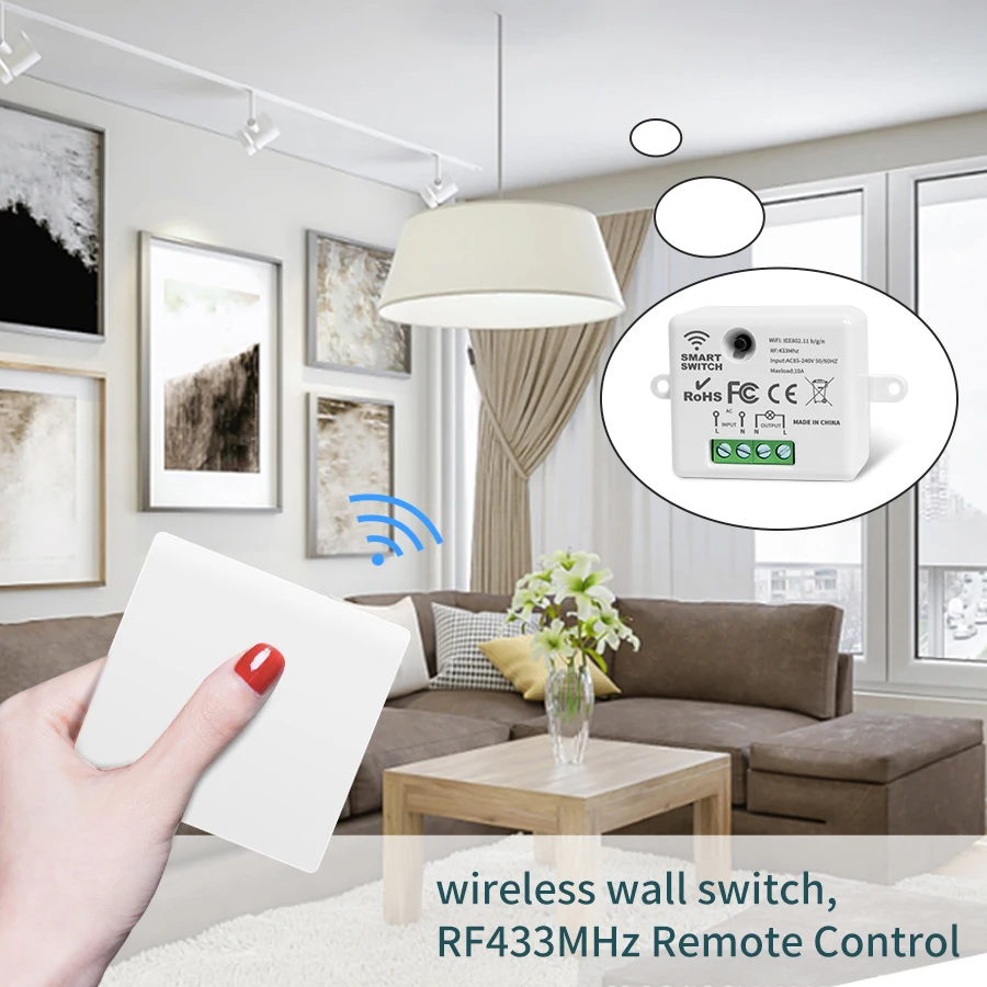 Wireless Light Switch Self Powered No Battery Required RF 433mhz Remote Control 86 Type Wall Panel No Wiring 1 2 Gang Switches images - 6