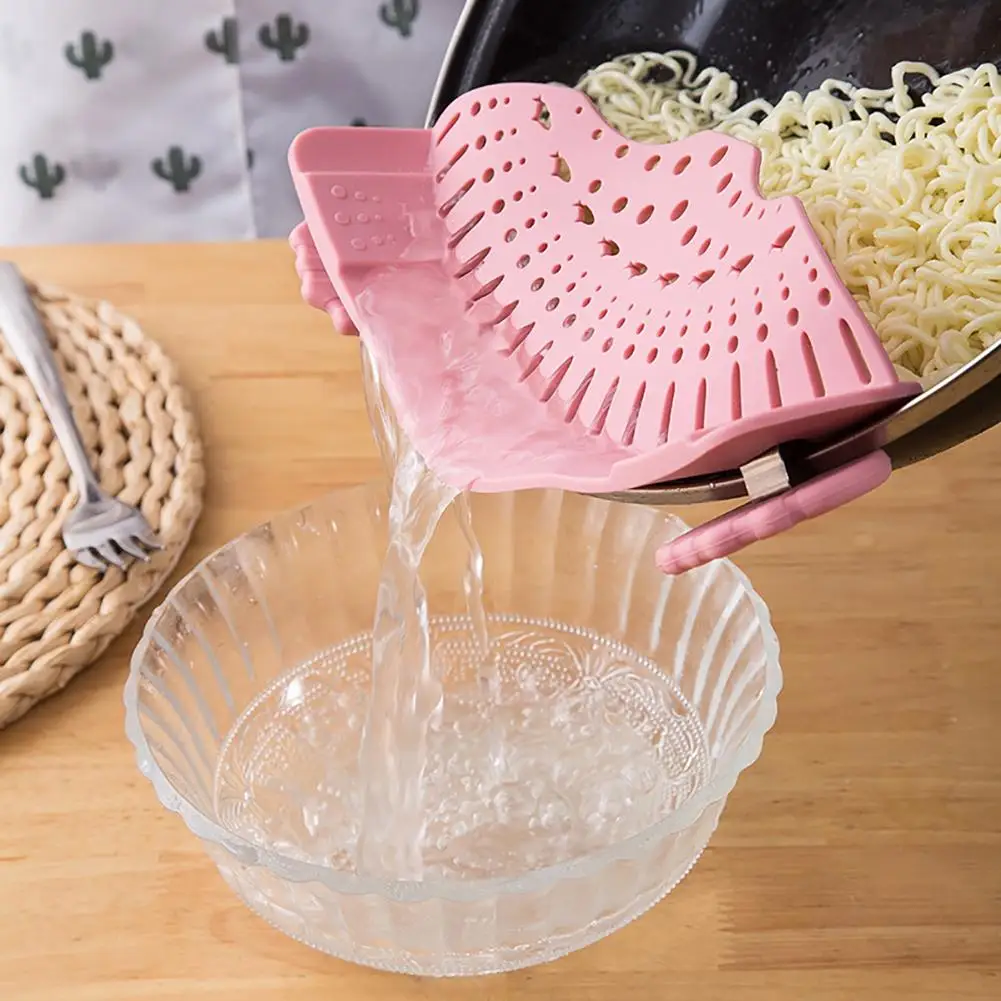 

1PCS Kitchen Strainer Rice Vegetable Noodle Silicone Colander Kitchen Gadgets Fits All Pots Pan Bowls Accessories