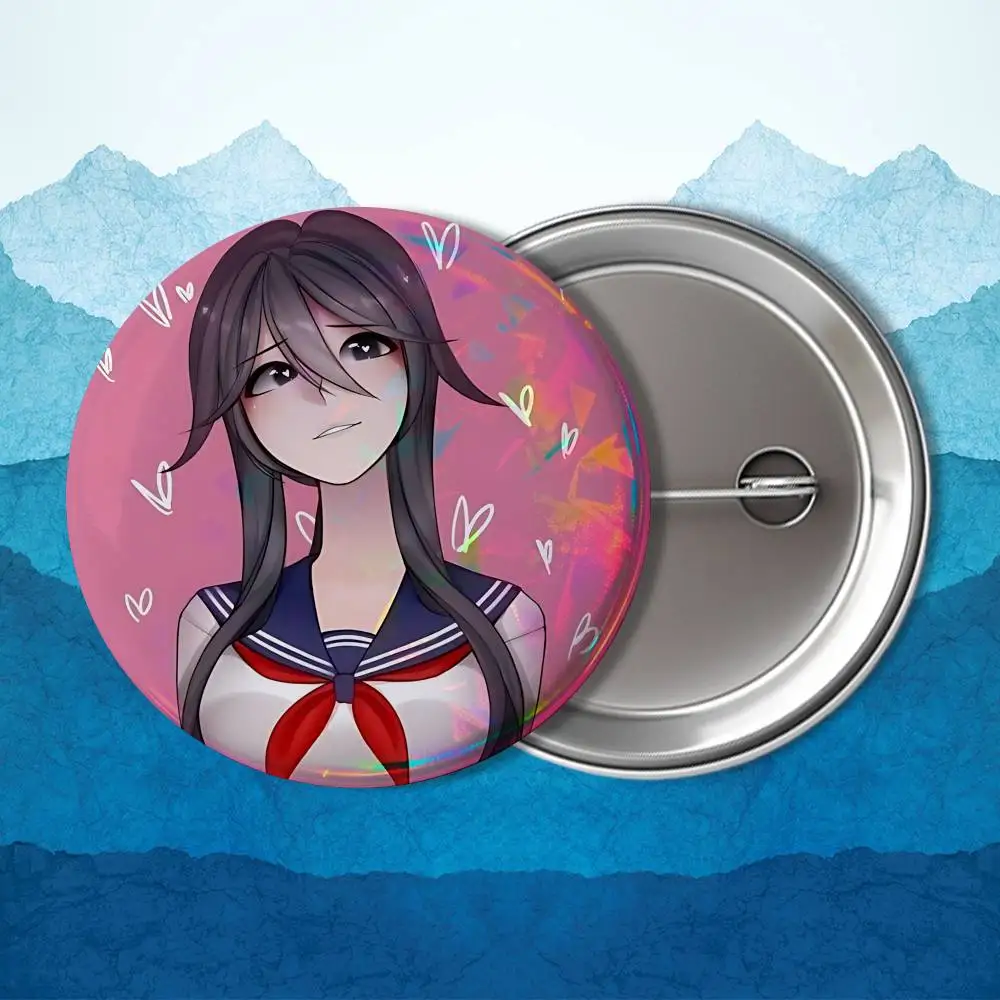 Значок-брошь Yandere Simulator Osana Najimi Ayano Aishi, светоотражающий, круглый, из жести, мультяшный, для косплея, для сумок, головных уборов, игрушек, подарков (art.: 3920dca98da80) - 3920dca98da80